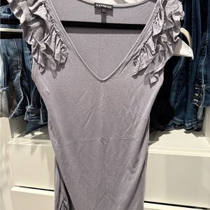 Express V-Neck Top in Gray